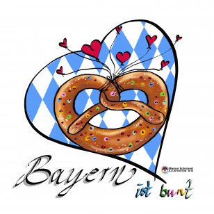 Bayern ist bunt Breze Illustration Lizenzdesign für www.bayrisch-souvenir.de - &nbsp;#oktoberfest #wiesn #lizenz #illustation #lizenzillustration #marken&nbsp;#Breze #bavaria #bayern